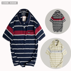 Áo Thun Sọc Nam Cổ Bẻ Có Túi Cao Cấp - AS048