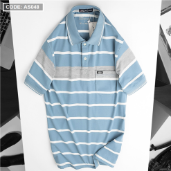 Áo Thun Sọc Nam Cổ Bẻ Có Túi Cao Cấp - AS048