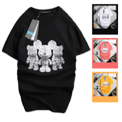 Áo Thun Nam Cotton Cổ Tròn In Hình Gấu - AB412