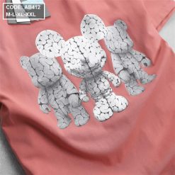 Áo Thun Nam Cotton Cổ Tròn In Hình Gấu - AB412