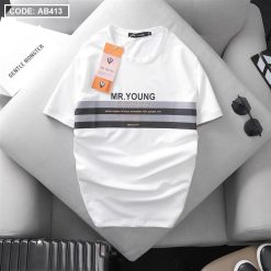 Áo thun nam cổ tròn in hình - AB413