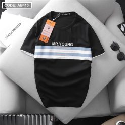 Áo thun nam cổ tròn in hình - AB413