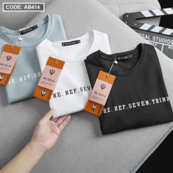 Áo Thun Nam Cổ Tròn Tay Ngắn In Chữ - AB414