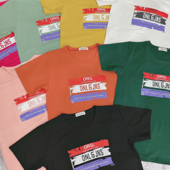 Áo thun thái nữ cổ tròn in vệt màu form suông - AG170