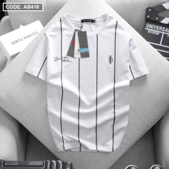 Áo Thun Nam Cotton Tay Ngắn Cổ Tròn In Sọc - AB416