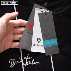 Áo Thun Nam Cotton Tay Ngắn Cổ Tròn In Sọc - AB416