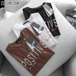 Áo Thun Cổ Tròn Nam In Chữ Cao Cấp - AB417