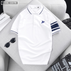 Áo Thun Nam Có Cổ Cá Sấu Đốm Thêu Logo (Có Size 3XL) - CS179