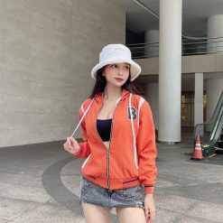 Áo khoác nữ thêu chữ B vải bố nhung mịn - KG278