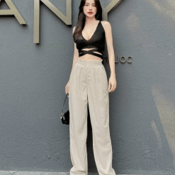 Quần Nữ ống suông vải nhung tăm - QG416