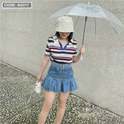 Áo Len sọc cổ bẻ QC - AG211