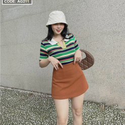 Áo Len sọc cổ bẻ QC - AG211