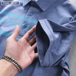 Áo Thun Nam Tay Ngắn Có Cổ Có Túi Thun Cotton Đốm - CS181