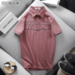 Áo Thun Nam Tay Ngắn Có Cổ Có Túi Thun Cotton Đốm - CS181