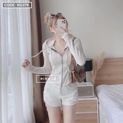 Áo khoác nữ thun tăm chống nắng QC - KG279