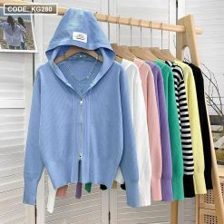 Áo khoác len nữ màu đơn giản - KG280