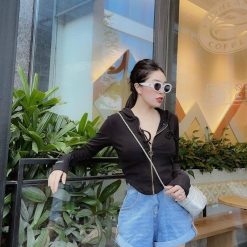 Áo khoác len nữ hot girl form ngắn QC - KG281