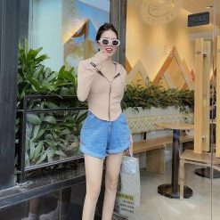 Áo khoác len nữ hot girl form ngắn QC - KG281
