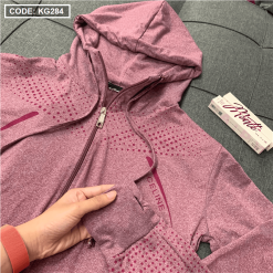 Áo khoác nữ màu tím nhiều size có nón - KG284