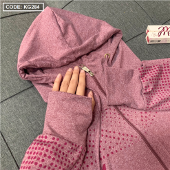 Áo khoác nữ màu tím nhiều size có nón - KG284