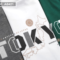 Áo Thun Nam Cổ Tròn Rayman Thêu Chữ Tokyo (Có Size 3XL) - AB421