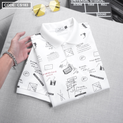 Áo Thun Nam Cổ Bẻ In Hình Họa Tiết (Có Size 3XL) - CS183