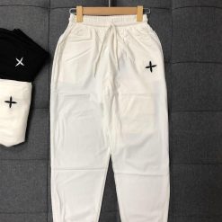 Quần jogger nữ vải đũi xước thêu logo nhiều size - QG421