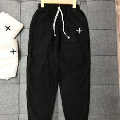 Quần jogger nữ vải đũi xước thêu logo nhiều size - QG421