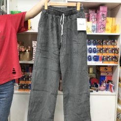 Quần nữ tăm nhung ống rộng hàng may kỹ bao không rách đường may - QG422