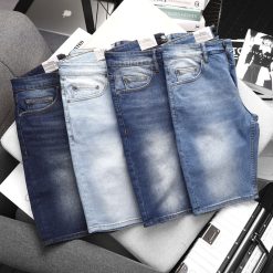 Quần short jean nam wash gối hàng cao cấp VNXK (Có size 36) - QB401