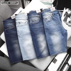 Quần short jean nam wash gối hàng cao cấp VNXK (Có size 36) - QB401
