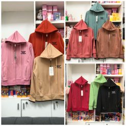 Áo khoác thun nữ thêu logo sunrise có nón - KG287