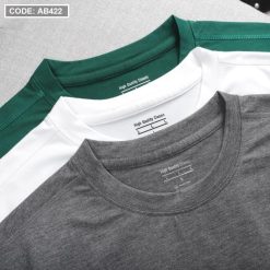 Áo Thun Nam Cổ Tròn Tay Ngắn Màu Trơn Đơn Giản (Có Size 3XL) - AB422