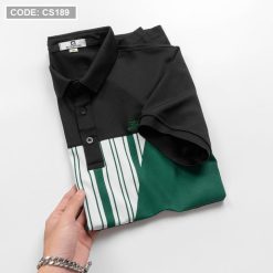 Áo Thun Nam Có Cổ Phối Họa Tiết Sọc Ngang Cá Sấu Poly (Có Size 3XL) - CS189