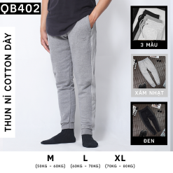 Quần Dài Nam Thể Thao Vải Nỉ Viền Sọc Thêu Logo M - QB402