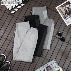 Quần Dài Nam Thể Thao Vải Nỉ Viền Sọc Thêu Logo M - QB402