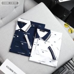 Áo Thun Nam Polo Cá Sấu Viền Bo In Họa Tiết Cao Cấp (Có Size 3XL) - CS191