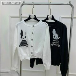 Áo len sọc tay dài thêu hình thỏ - AG1151