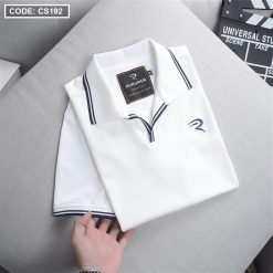 Áo Thun Nam Cá Sấu Polo Viền Bo Ngực Thêu Logo Chữ R (Có Size 3XL) - CS192