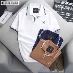 Áo Thun Nam Cá Sấu Polo Viền Bo Ngực Thêu Logo Chữ R (Có Size 3XL) - CS192