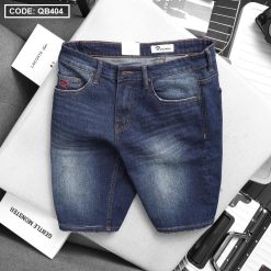 Quần Short Jeans Nam Cao Cấp Slim Fit Thêu Logo - QB404
