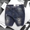 Quần Short Jeans Nam Cao Cấp Slim Fit Thêu Logo - QB404