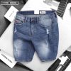 Quần Short Jeans Nam Cao Cấp Slim Fit Thêu Logo - QB404