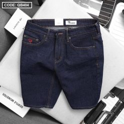 Quần Short Jeans Nam Cao Cấp Slim Fit Thêu Logo - QB404
