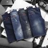 Quần short jean nam cao cấp slim fit thêu logo - QB404