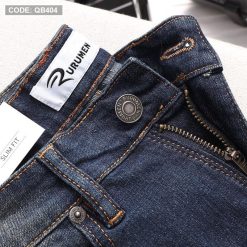 Quần short jean nam cao cấp slim fit thêu logo - QB404