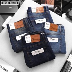 Quần short jean nam cao cấp slim fit thêu logo - QB404