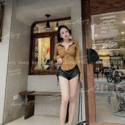 Áo sơ mi nữ tay dài vải len tăm cao cấp - SG431