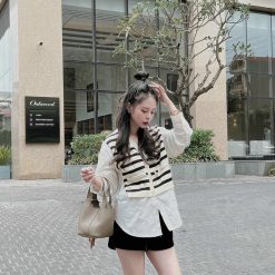 Áo tay dài phối sọc - AG1154