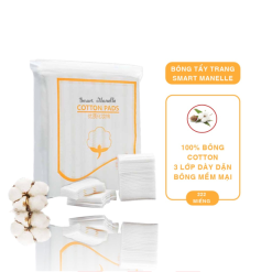 Bông tẩy trang Smart Manelle up cotton 3 lớp 222 miếng - 6941333511112